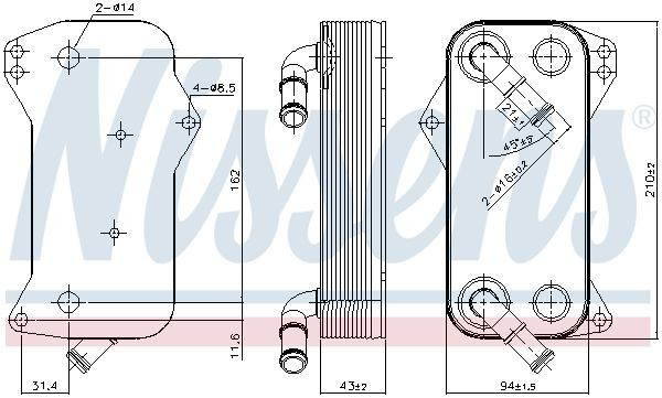 Radiador de refrigeración de la transmisión Nissens 91156