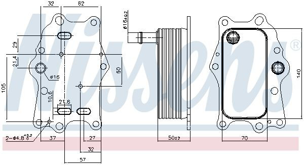 Radiador de aceite debajo del filtro Nissens 91165 precio, desde 76,96 EUR