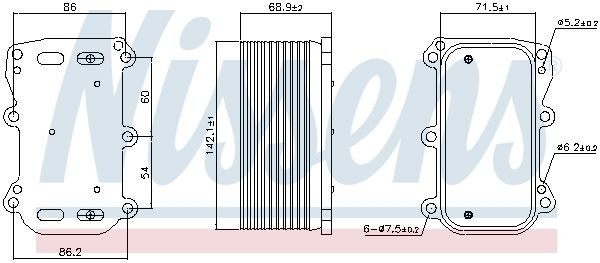 Radiador de aceite debajo del filtro Nissens 91253
