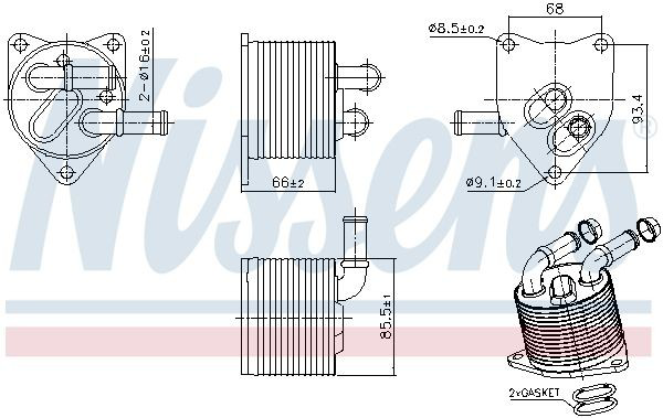 9806533780 Peugeot/Citroen Radiador de refrigeración de la transmisión