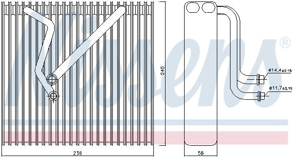 92163 Nissens Evaporador, aire acondicionado