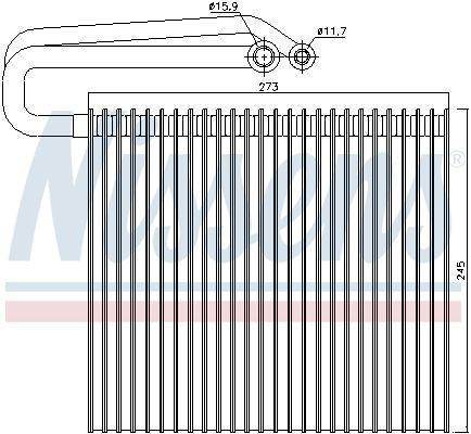 92165 Nissens Evaporador, aire acondicionado