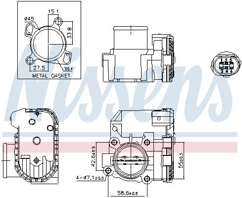 Cuerpo de aceleración completo Nissens 955191 precio, desde 154,83 EUR