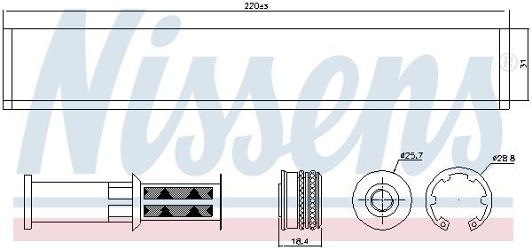 95598 Nissens Filtro deshidratante aire acondicionado