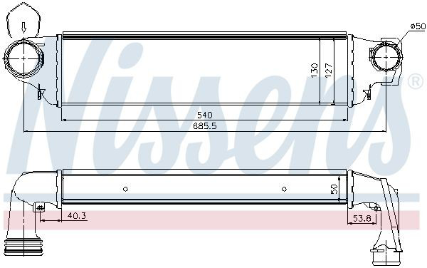 96654 Nissens Radiador de intercooler