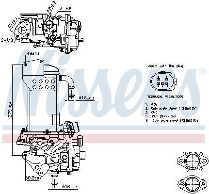 Enfriador de recirculación de gases de escape EGR 98325 Nissens