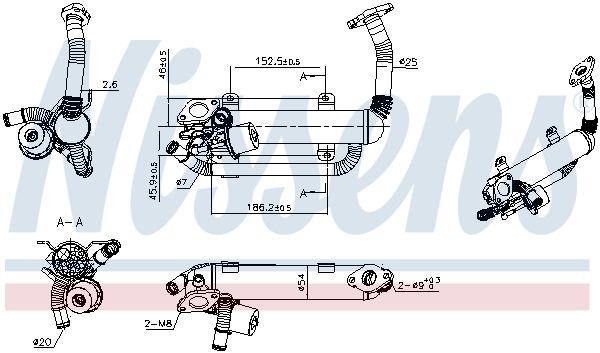 Enfriador de recirculación de gases de escape EGR Nissens 989275 precio, desde 164,19 EUR