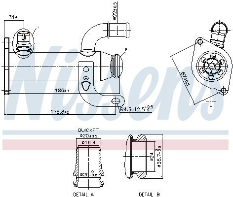 Enfriador de recirculación de gases de escape EGR Nissens 989278