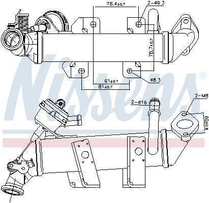 989287 Nissens Enfriador de recirculación de gases de escape EGR