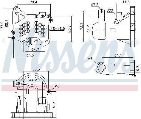 989313 Nissens Enfriador de recirculación de gases de escape EGR