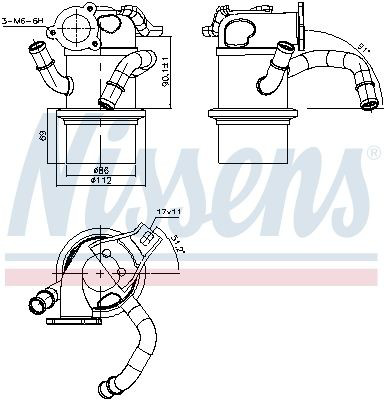 989315 Nissens Enfriador de recirculación de gases de escape EGR