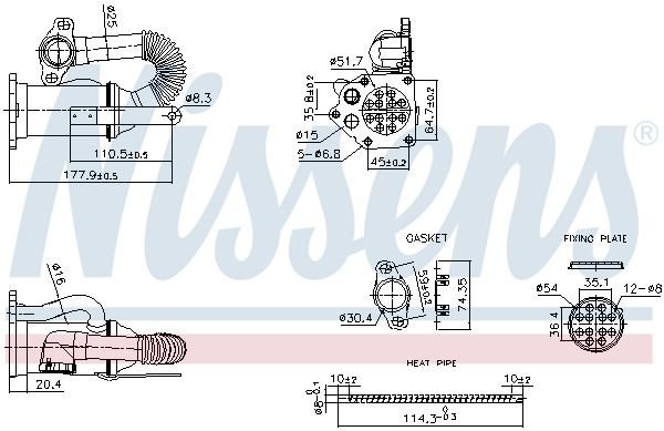 989453 Nissens Enfriador de recirculación de gases de escape EGR