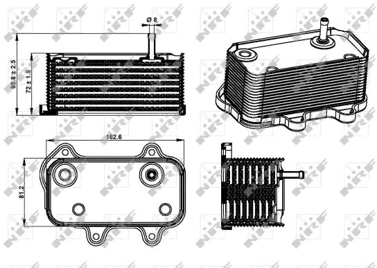 Radiador de aceite debajo del filtro 31289 NRF