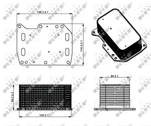 31334 NRF Radiador de aceite debajo del filtro