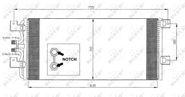 Radiador de aire acondicionado para Volkswagen Transporter T4 70E, 70L, 70M, 7DE, 7DL, 7DM