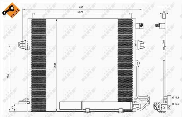 Radiador de aire acondicionado para Mercedes ML/GLE  W164