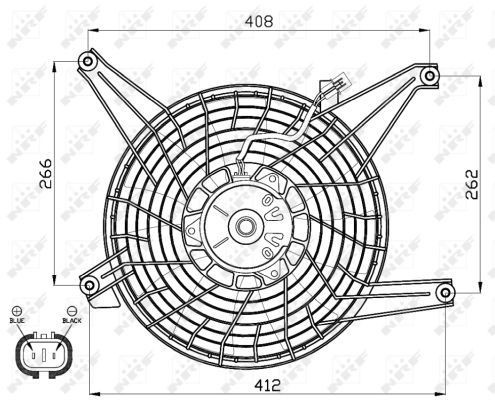 Comprar 47468 NRF Difusor del radiador del aire acondicionado con ventilador y motor
