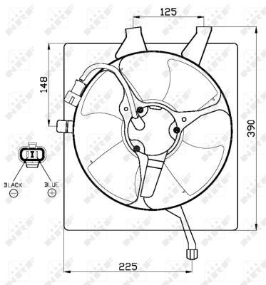 Difusor del radiador del aire acondicionado con ventilador y motor 47517 NRF