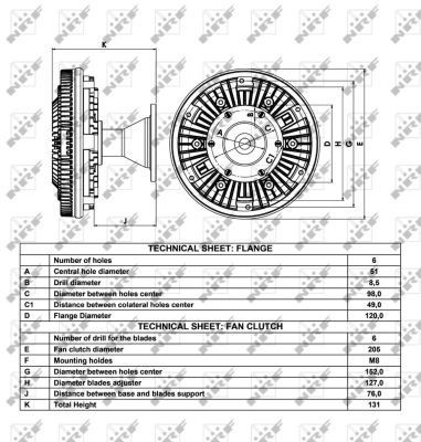 Embrague del ventilador NRF 49052