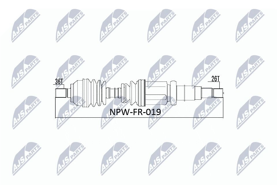 Semieje delantero derecho NTY NPWFR019 precio, desde 54,00 EUR