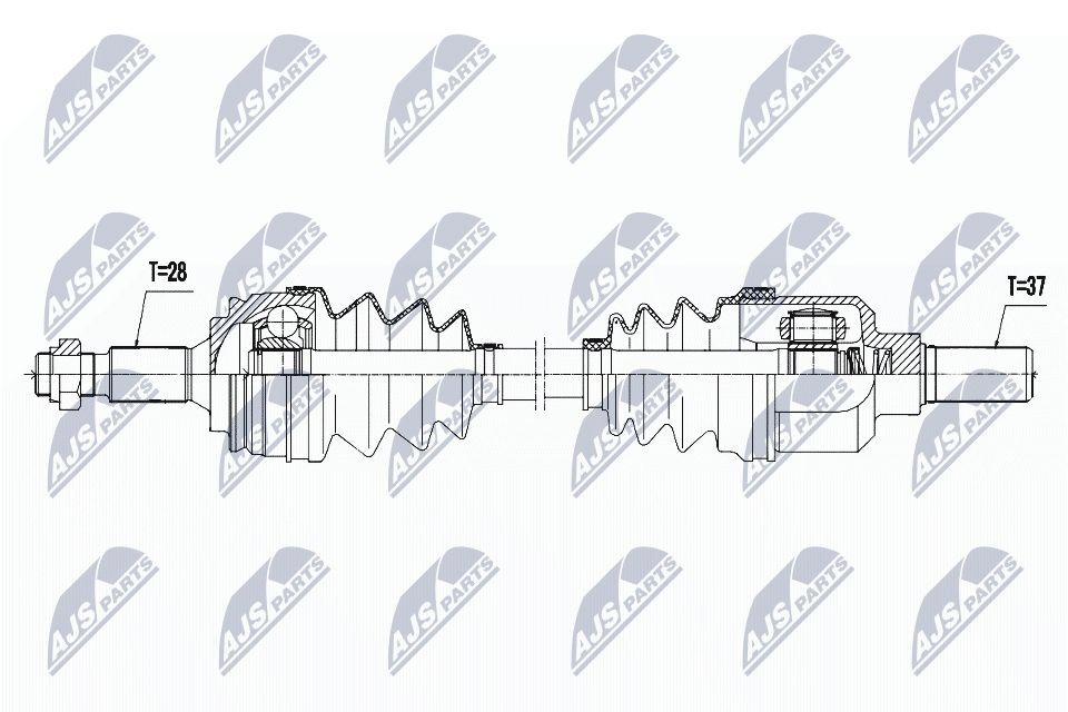 Semieje delantero izquierdo NTY NPWPE039 precio, desde 116,61 EUR