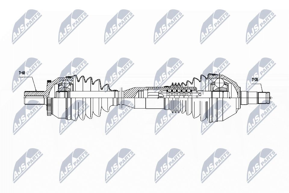 Semieje delantero izquierdo NTY NPWVV059 precio, desde 161,84 EUR