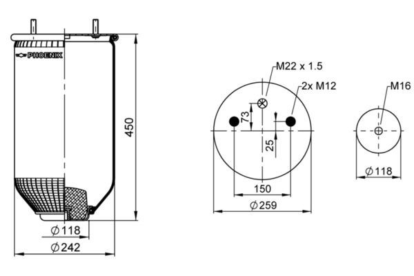 Comprar 1DK22E9NP Phoenix Bolsa neumática del eje