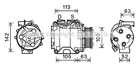 Compresor climatizador para Honda CR-V II RD