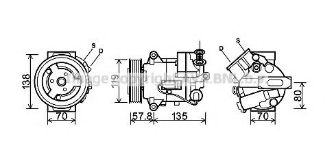 Compresor climatizador para Chevrolet Cruze  J300