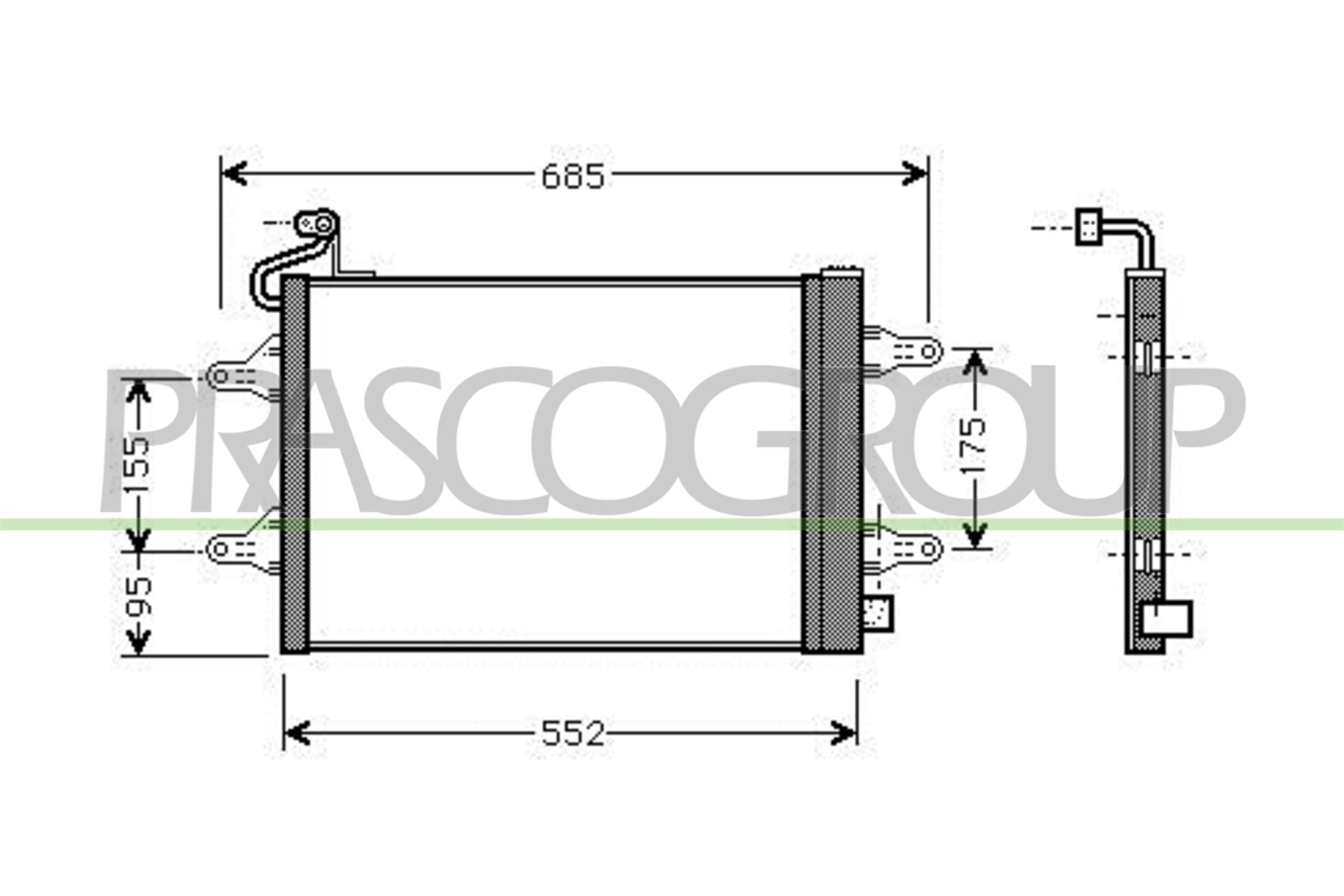 Radiador de aire acondicionado para Seat Cordoba  6L2