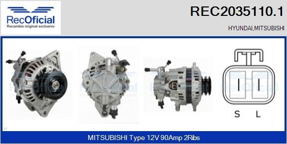 REC20351101 Recoficial Alternador de coche