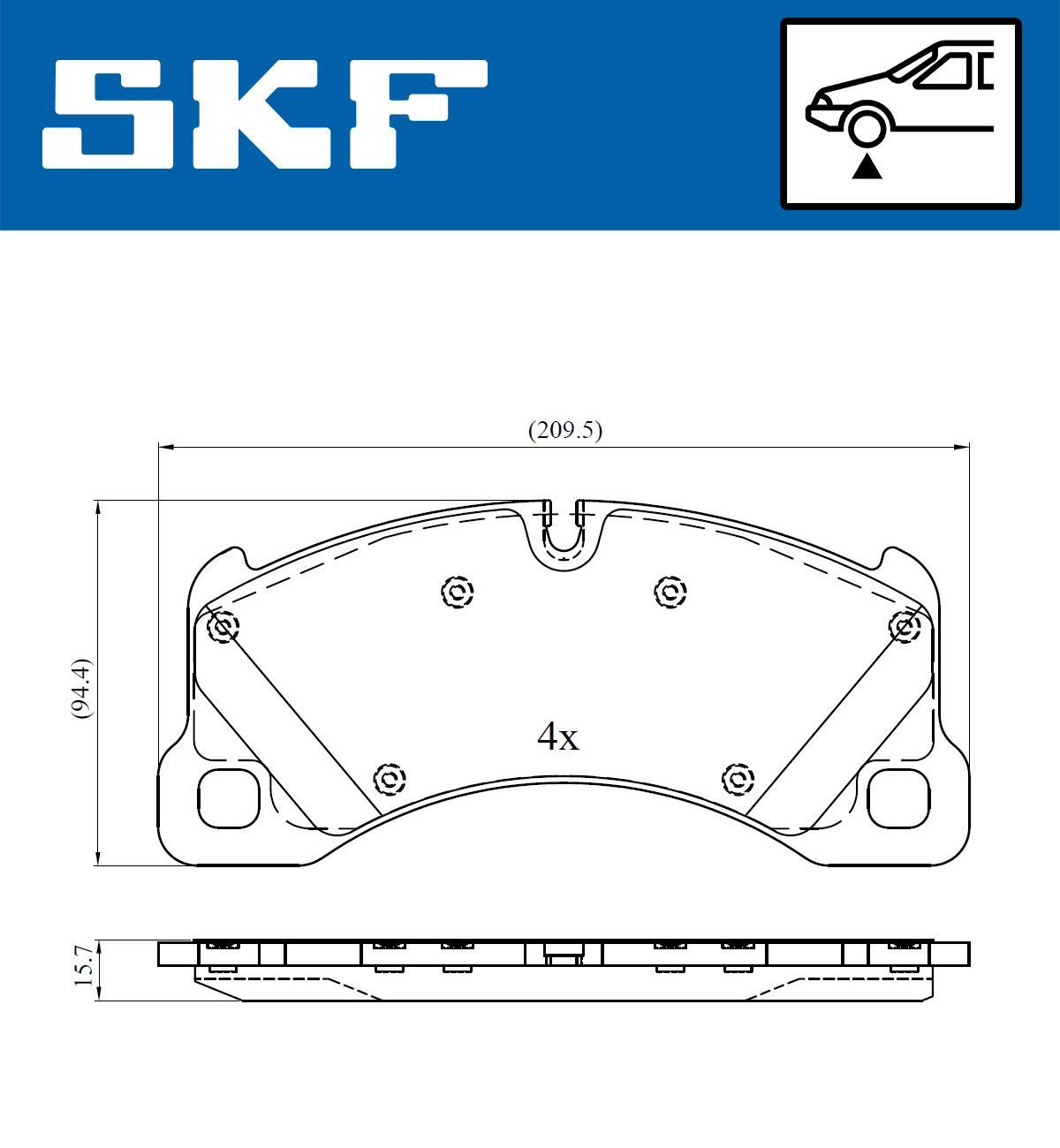 VKBP80461 SKF Pastillas delanteras
