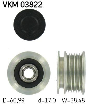 VKM03822 SKF Rueda libre alternador 