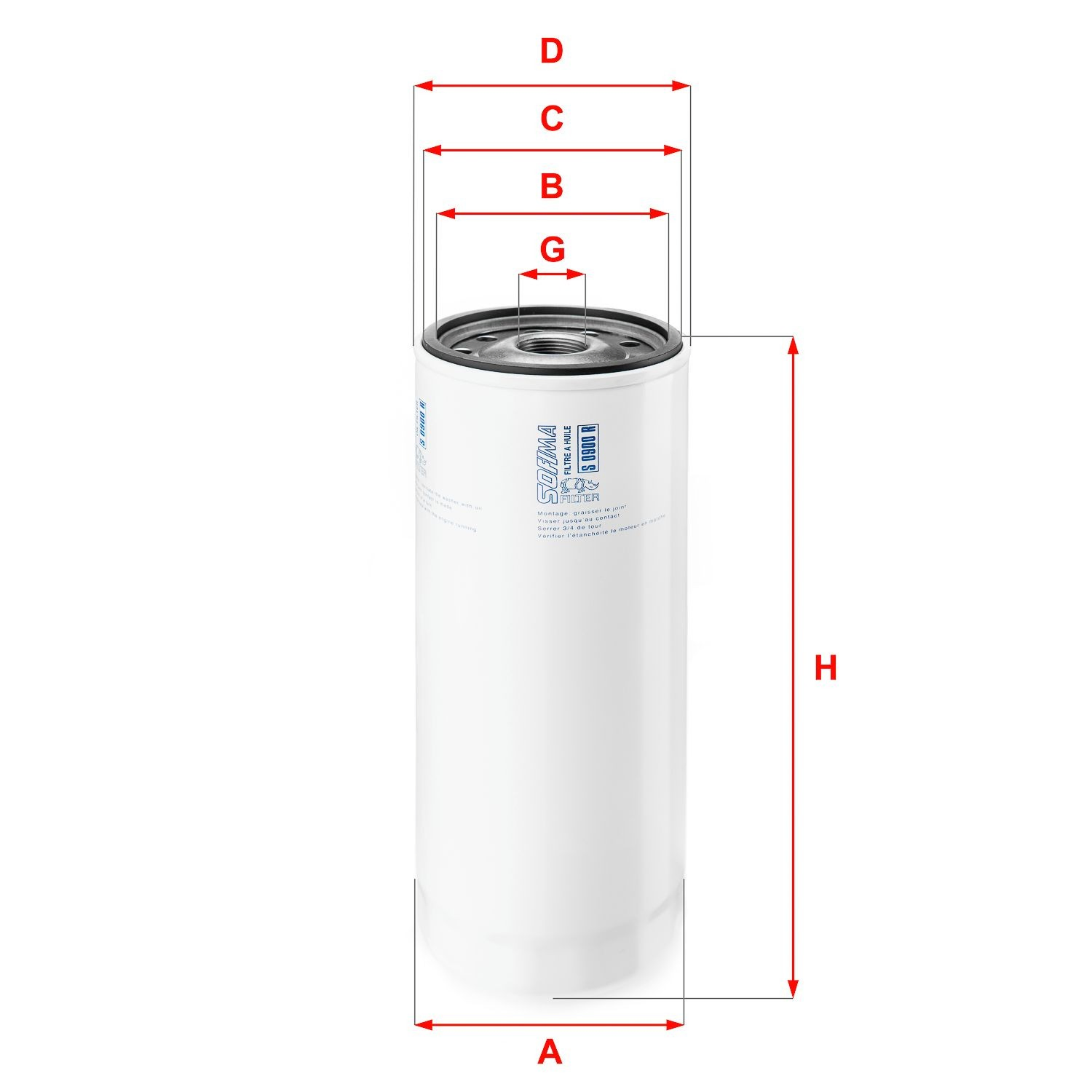 S0900R Sofima Filtro aceite