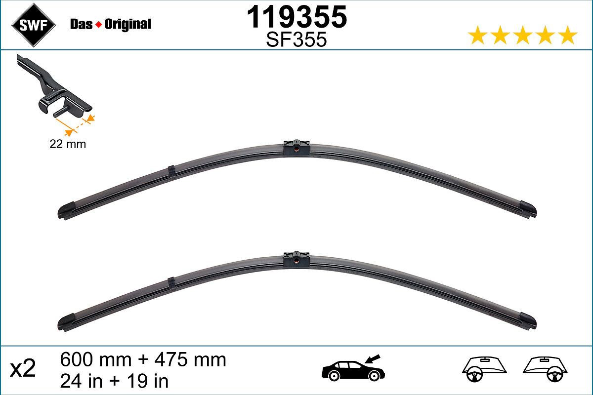 Escobillas delanteras SWF 119355 precio, desde 16,98 EUR