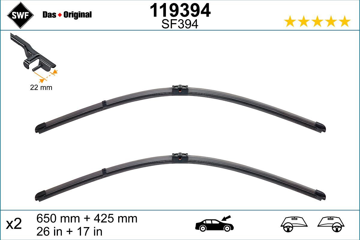 Comprar 119394 SWF Escobilla del limpiaparabrisas del lado del pasajero