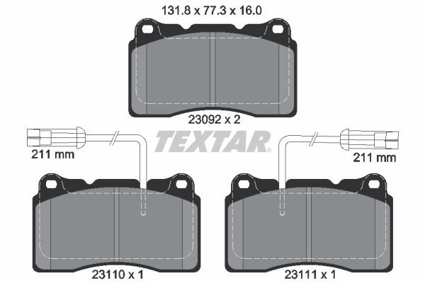 2309201 Textar Pastillas delanteras