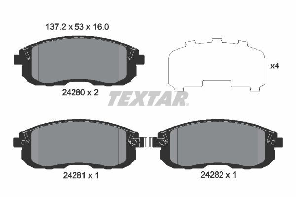2428001 Textar Pastillas delanteras