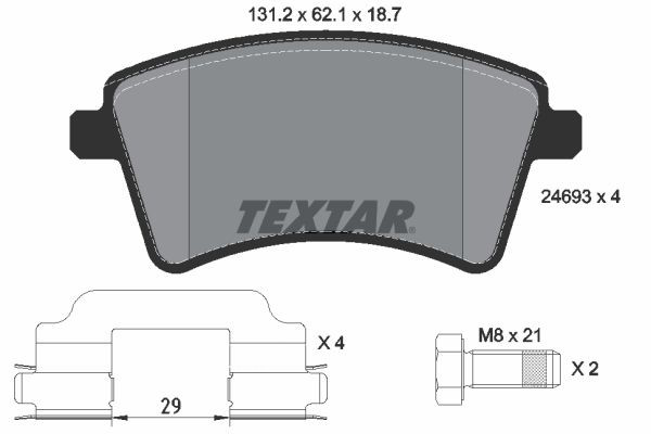 2469301 Textar Pastillas delanteras
