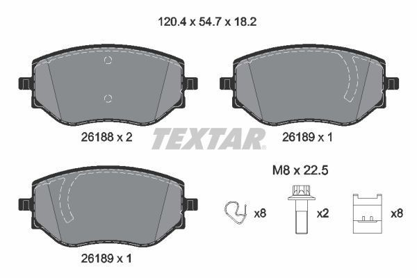 2618801 Textar Pastillas delanteras