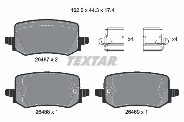 2648701 Textar Pastillas freno traseras