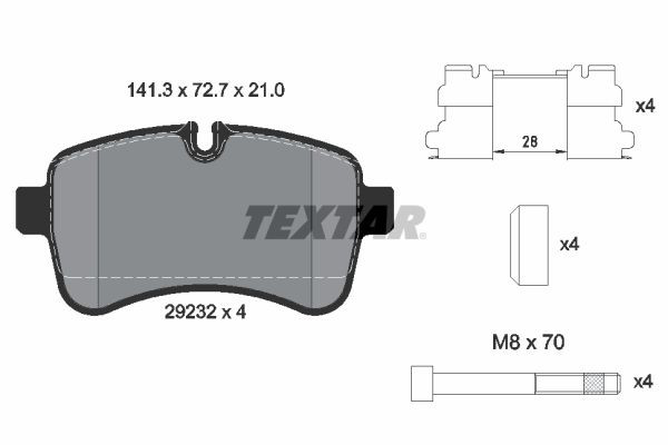 2923201 Textar Pastillas freno traseras