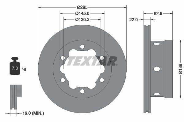 92089803 Textar Freno de disco trasero