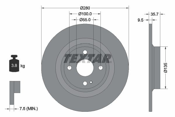 92320003 Textar Freno de disco trasero