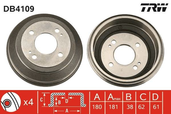Comprar DB4109 TRW Tambor de freno trasero