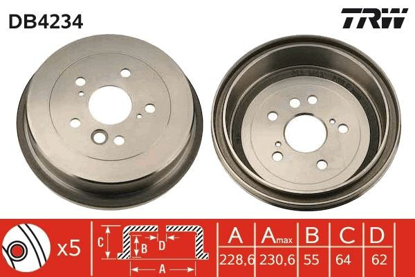 Tambor de freno trasero para Toyota RAV4 I XA