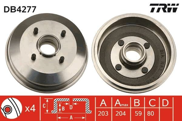 Comprar DB4277 TRW Tambor de freno trasero