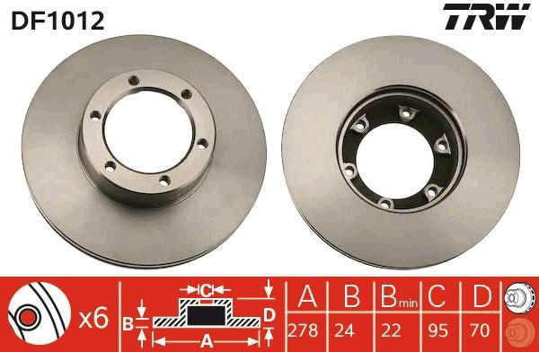 Comprar DF1012 TRW Freno de disco delantero