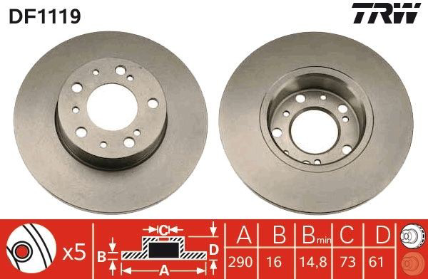 Comprar DF1119 TRW Freno de disco delantero