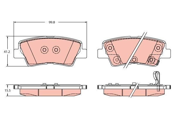 Pastillas de freno traseras RMPK37 Mando